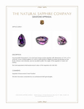 1.54 Ct. Purple Sapphire from Ceylon (Sri Lanka) Appraisal