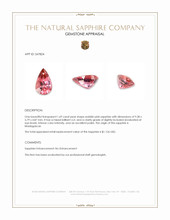 1.69 Ct. Reddish Pink Sapphire from Madagascar Appraisal