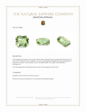 2.06 Ct. Yellowish Green Sapphire from Madagascar Appraisal