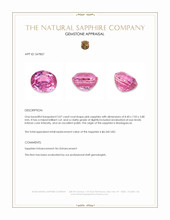 3.07 Ct. Pink Sapphire from Madagascar Appraisal
