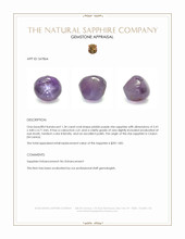 1.34 Ct. Pinkish Purple Star Sapphire from Ceylon (Sri Lanka) Appraisal