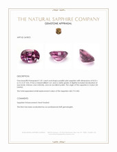 1.81 Ct. Purplish Pink Sapphire from Ceylon (Sri Lanka) Appraisal