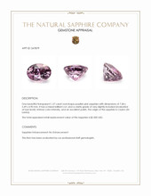 1.57 Ct. Purplish Pink Sapphire from Ceylon (Sri Lanka) Appraisal