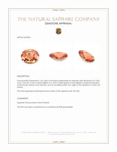 1.06 Ct. Padparadscha Sapphire from Ceylon (Sri Lanka) Appraisal