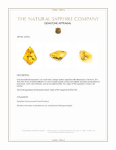 1.54 Ct. Yellow Sapphire from Ceylon (Sri Lanka) Appraisal