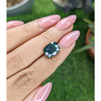 5.07 Ct. Bluish Green Sapphire from Kenya Life Style