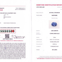 3.80 Ct. Blue Sapphire from Ceylon (Sri Lanka) Scan Report