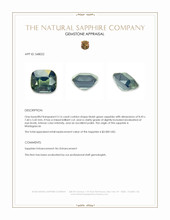 3.16 Ct. Bluish Green Sapphire from Madagascar Appraisal