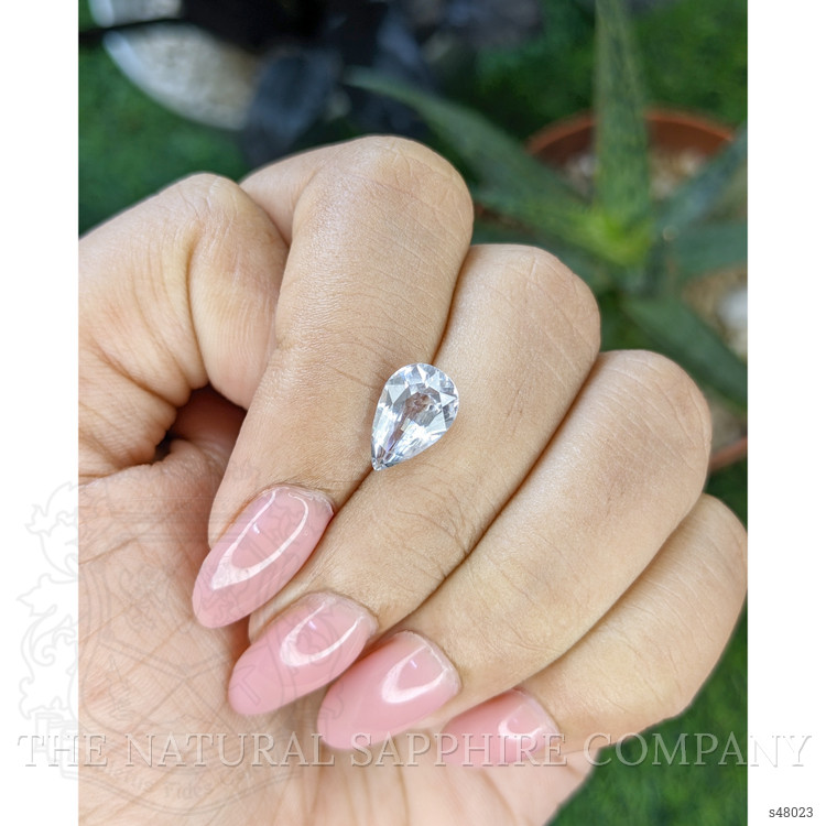 2.45 Ct. White Sapphire from Ceylon (Sri Lanka)