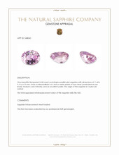 6.08 Ct. Purplish Pink Sapphire from Ceylon (Sri Lanka) Appraisal