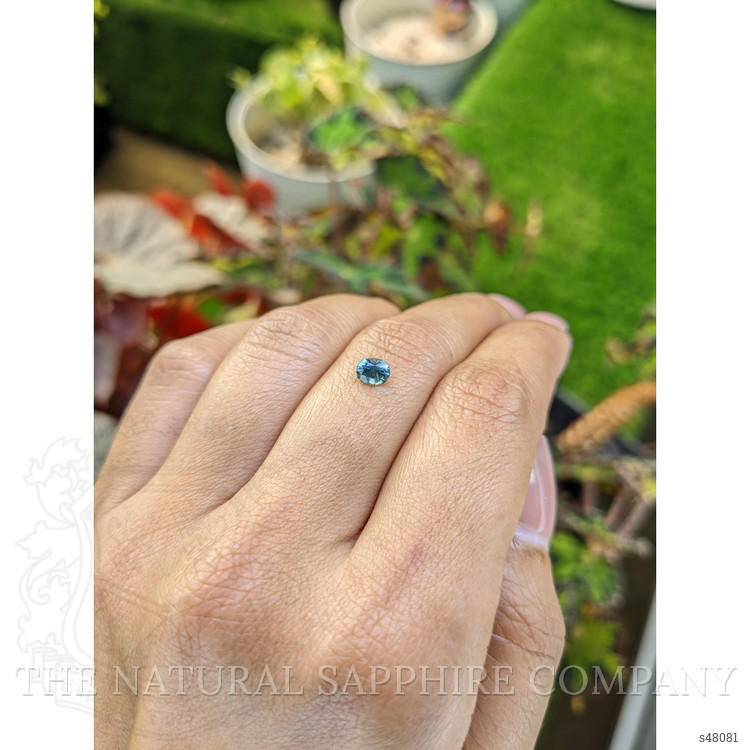 0.51 Ct. Bluish Green Sapphire from Ceylon (Sri Lanka)