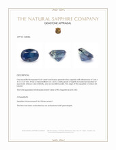 0.69 Ct. Greenish Blue Sapphire from Ceylon (Sri Lanka) Appraisal