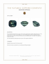 0.76 Ct. Greenish Blue Sapphire from Ceylon (Sri Lanka) Appraisal