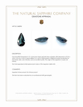 1.01 Ct. Greenish Blue Sapphire from Ceylon (Sri Lanka) Appraisal