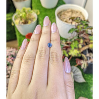 0.78 Ct. Greenish Blue Sapphire from Madagascar Life Style