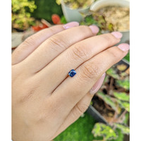 0.56 Ct. Greenish Blue Sapphire from Madagascar Life Style