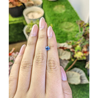 0.57 Ct. Greenish Blue Sapphire from Madagascar Life Style