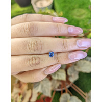 0.57 Ct. Greenish Blue Sapphire from Madagascar Life Style