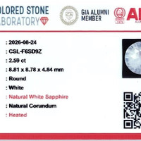 2.56 Ct. White Sapphire from Ceylon (Sri Lanka) Scan Report