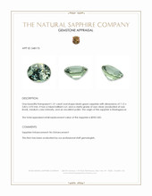 1.31 Ct. Bluish Green Sapphire from Madagascar Appraisal