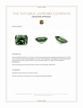 1.24 Ct. Bluish Green Sapphire from Madagascar Appraisal