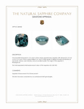 1.55 Ct. Greenish Blue Sapphire from Madagascar Appraisal