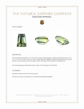 1.72 Ct. Yellowish Green Sapphire from Madagascar Appraisal