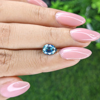 1.22 Ct. Greenish Blue Sapphire from Madagascar Life Style