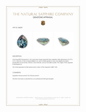 1.04 Ct. Greenish Blue Sapphire from Madagascar Appraisal