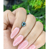 1.04 Ct. Greenish Blue Sapphire from Madagascar Life Style