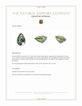 1.51 Ct. Bluish Green Sapphire from Ceylon (Sri Lanka) Appraisal