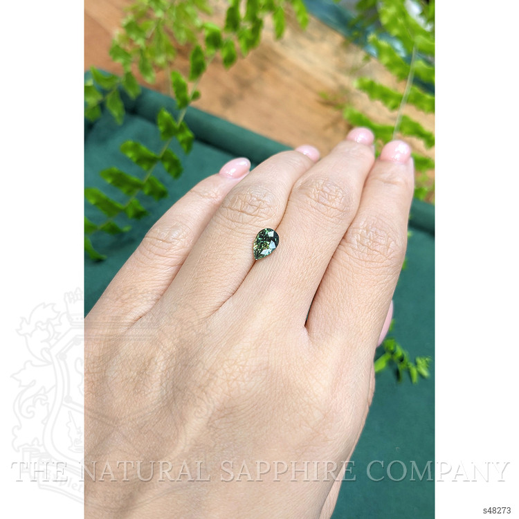 1.51 Ct. Bluish Green Sapphire from Ceylon (Sri Lanka)