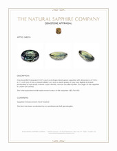 2.07 Ct. Bluish Green Sapphire from Ceylon (Sri Lanka) Appraisal