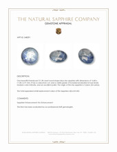 21.28 Ct. Blue Star Sapphire from Ceylon (Sri Lanka) Appraisal