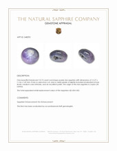 10.73 Ct. Purple Star Sapphire from Ceylon (Sri Lanka) Appraisal