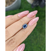 1.13 Ct. Greenish Blue Sapphire from Madagascar Life Style