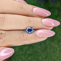 1.13 Ct. Greenish Blue Sapphire from Madagascar Life Style