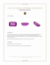 3.03 Ct. Pinkish Purple Sapphire from Ceylon (Sri Lanka) Appraisal