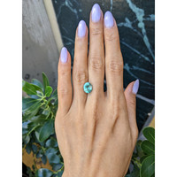4.14 Ct. Bluish Green Sapphire from Madagascar Life Style