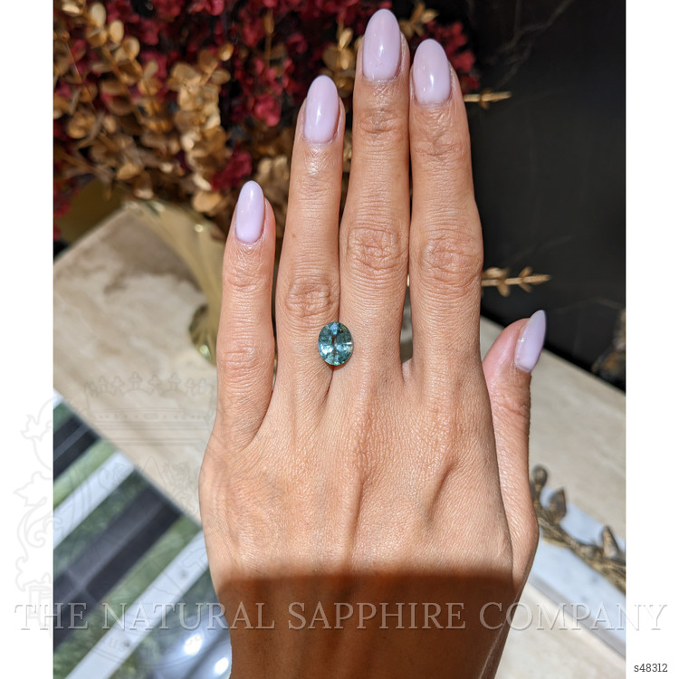 4.14 Ct. Bluish Green Sapphire from Madagascar