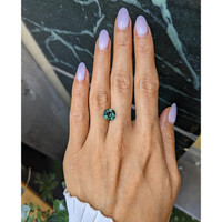 2.81 Ct. Bluish Green Sapphire from Madagascar Life Style