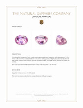 4.57 Ct. Purplish Pink Sapphire from Ceylon (Sri Lanka) Appraisal