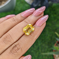 6.48 Ct. Orangish Yellow Sapphire from Ceylon (Sri Lanka) Life Style