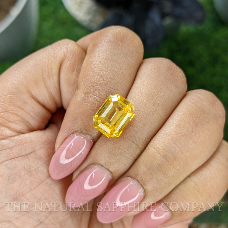 6.48 Ct. Orangish Yellow Sapphire from Ceylon (Sri Lanka)