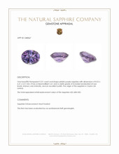 2.01 Ct. Pinkish Purple Sapphire from Ceylon (Sri Lanka) Appraisal