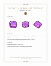 3.02 Ct. Pinkish Purple Sapphire from Ceylon (Sri Lanka) Appraisal