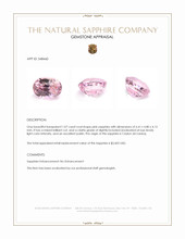 1.07 Ct. Pink Sapphire from Ceylon (Sri Lanka) Appraisal