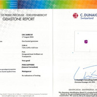2.04 Ct. Purplish Pink Sapphire from Madagascar Scan Report