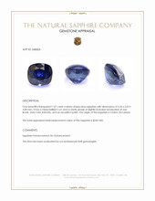 1.07 Ct. Blue Sapphire from Ceylon (Sri Lanka) Appraisal