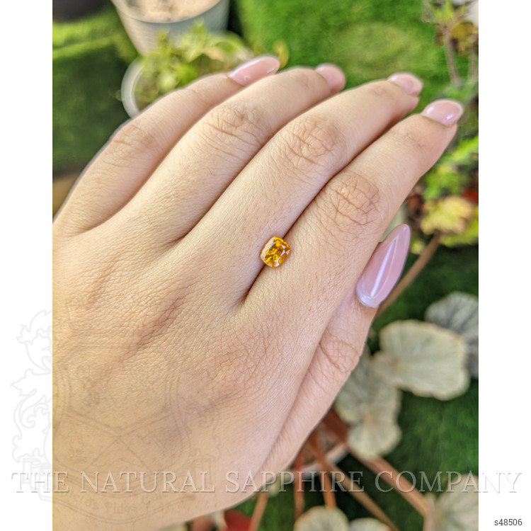 0.98 Ct. Orangish Yellow Sapphire from Ceylon (Sri Lanka)